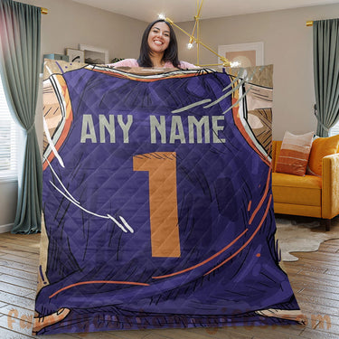 Custom Premium Quilt Blanket Phoenix Jersey Basketball Personalized Quilt Gifts for Her & Him